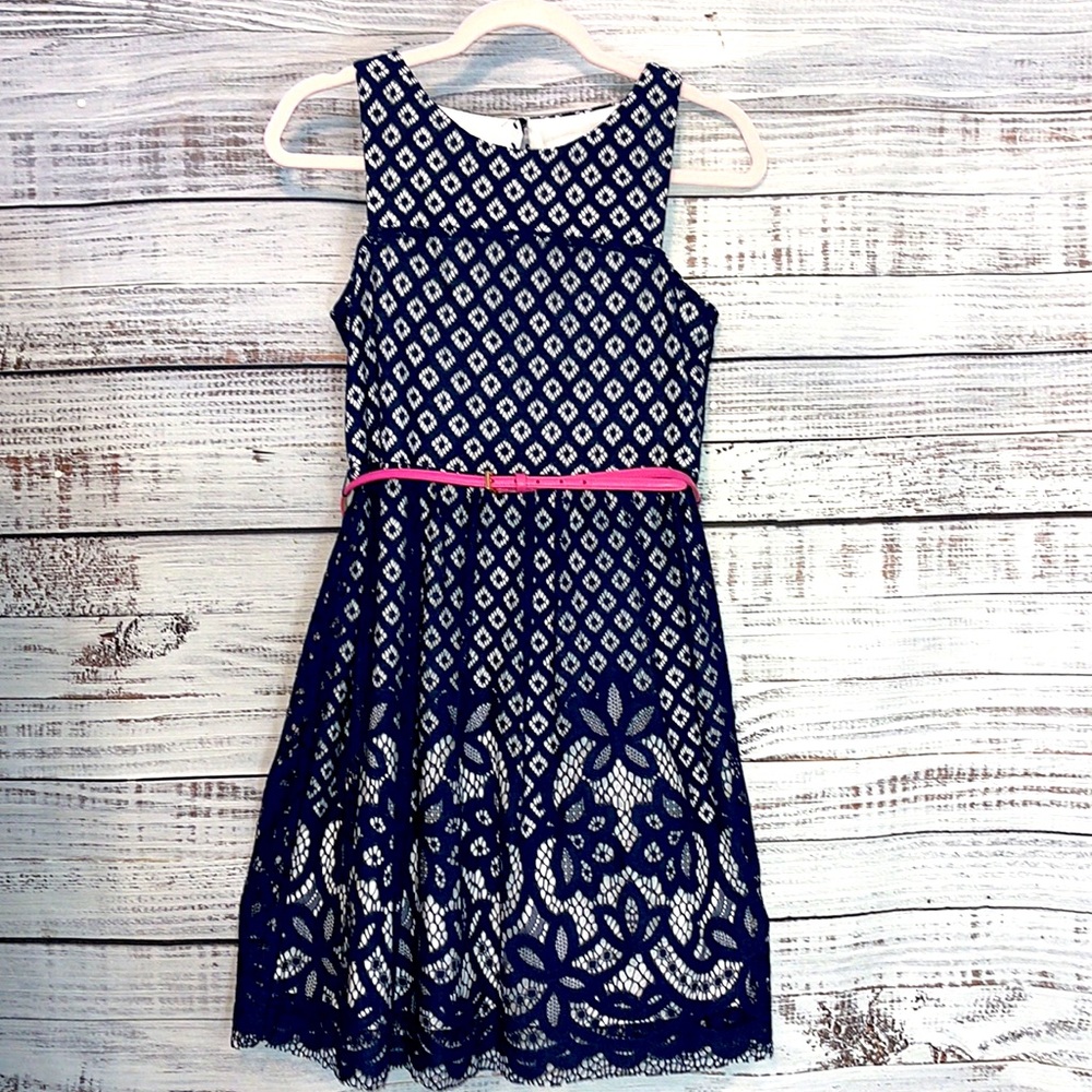 🔥SALE Girl’s Navy Blue Lace Dress | Size 16